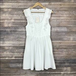 FREE PEOPLE white half-moon dress